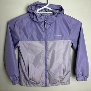 Eddie Bauer Hooded Rain Jacket Windbreaker Girl's Size Small 7 / 8 Light Purple
